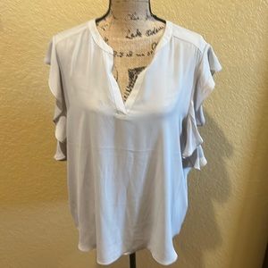 Banana Republic light gray, short sleeve blouse, XL, NWT | offer in description